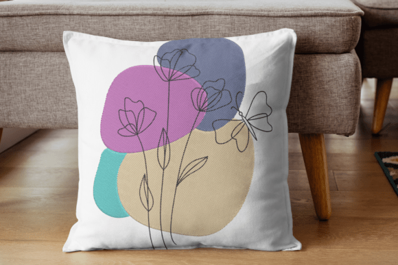 Color Block Butterfly Embroidery File
