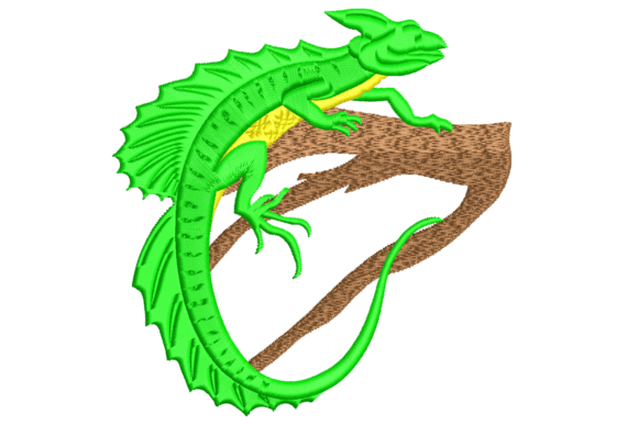 Colorful Chameleon Embroidery Design