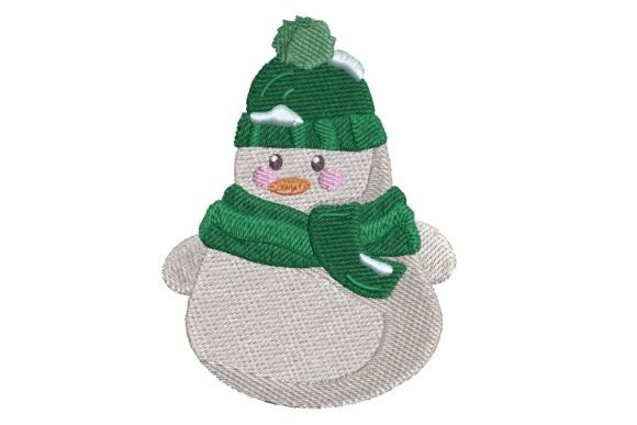 Cute Winter Snowman Embroidery Design