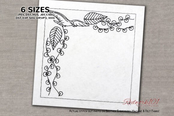 Delightful Tern Bird Embroidery Design