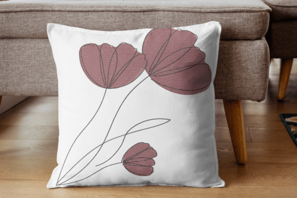 Elegant Mauve Blooms Embroidery Design