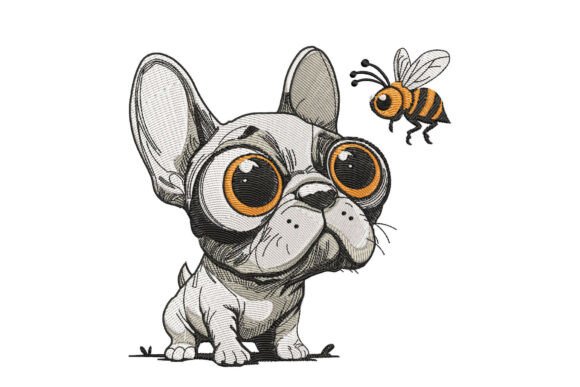 French Bulldog with Bee