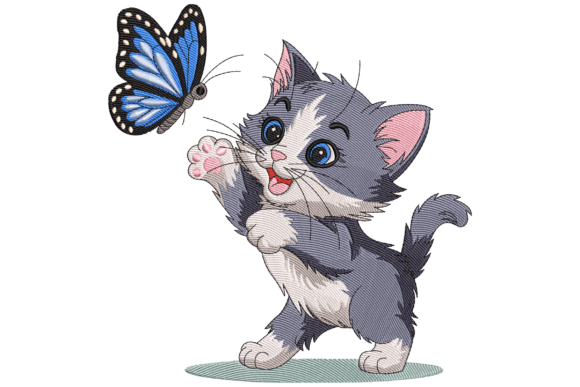 Kitten with Butterfly