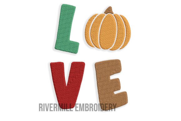 Love with a Pumpkin Embroidery Design