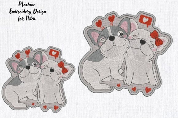 Patch Cute Funny French Bulldog Couple