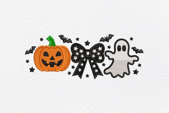 Pumpkin Bow Ghost Halloween