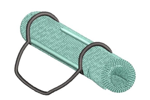 Rolled Yoga Mat Embroidery Design