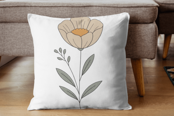 Single Stem Beauty Embroidery File Instant Digital