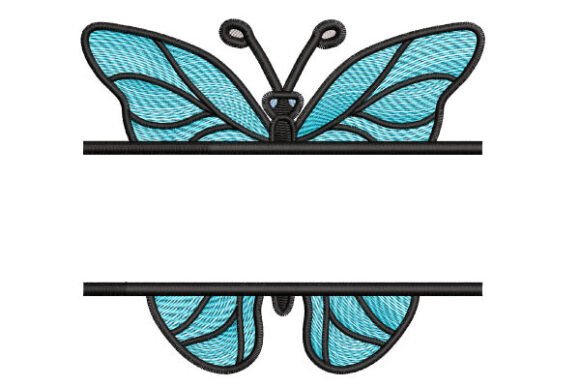 Split Monogram with Butterfly Embroidery
