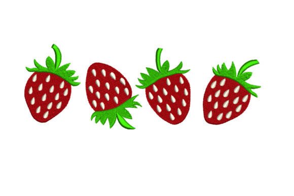 Strawberry Embroidery Design – 8 Sizes