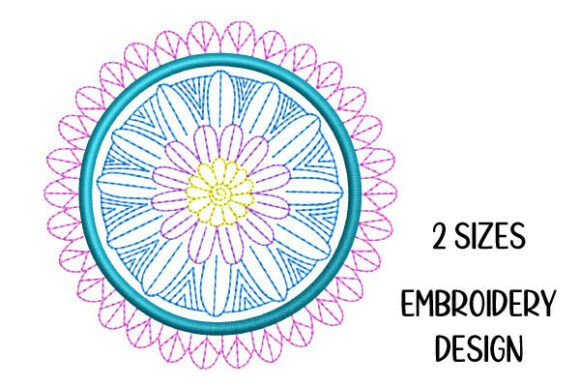 Tiny Mandala Flower Embroidery Line Art