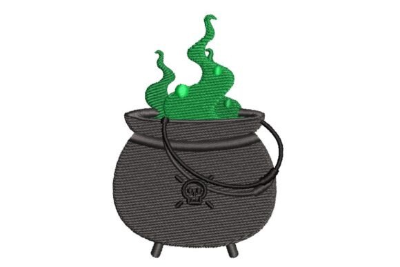 Witch’s Bubbling Cauldron Embroidery Design